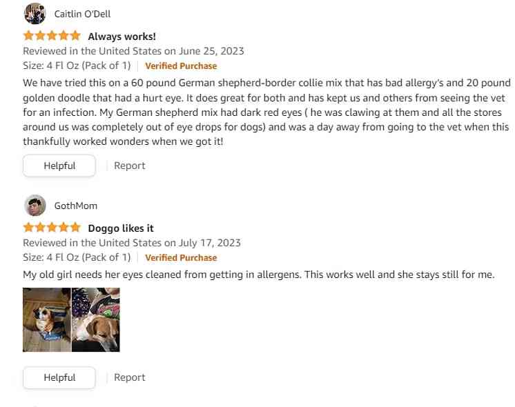 amazon review for burt bees saline eye drop for dogs