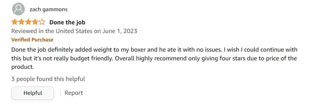 bully max puppy weight gainer review on amazon